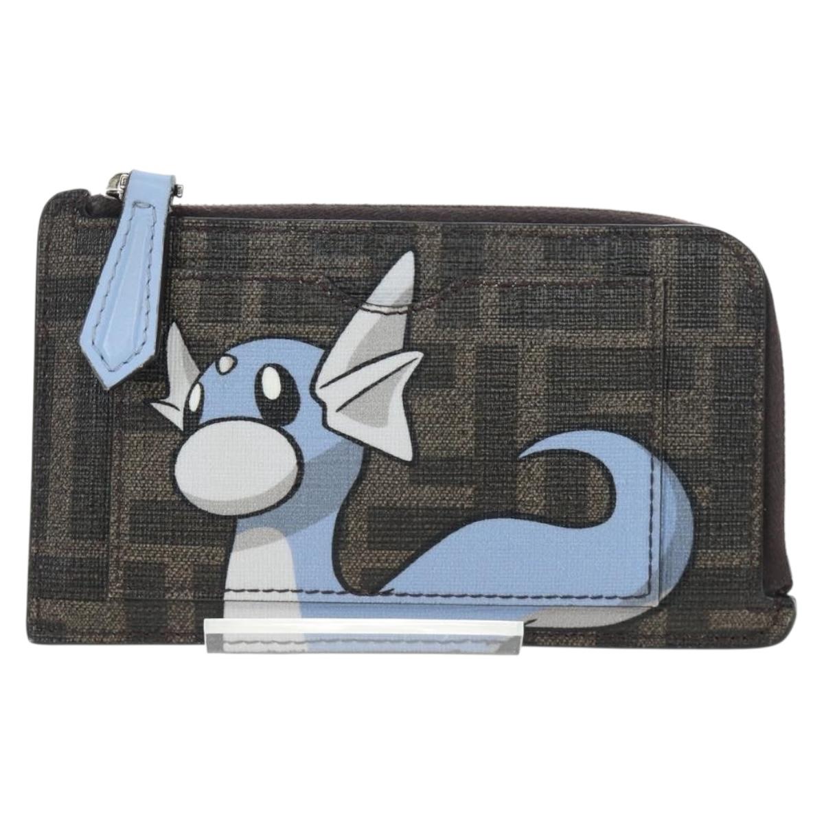 FENDI x FRGMT x POKEMON Zucca Dratini Card Case Brown 8M0489 Auth 167474M
