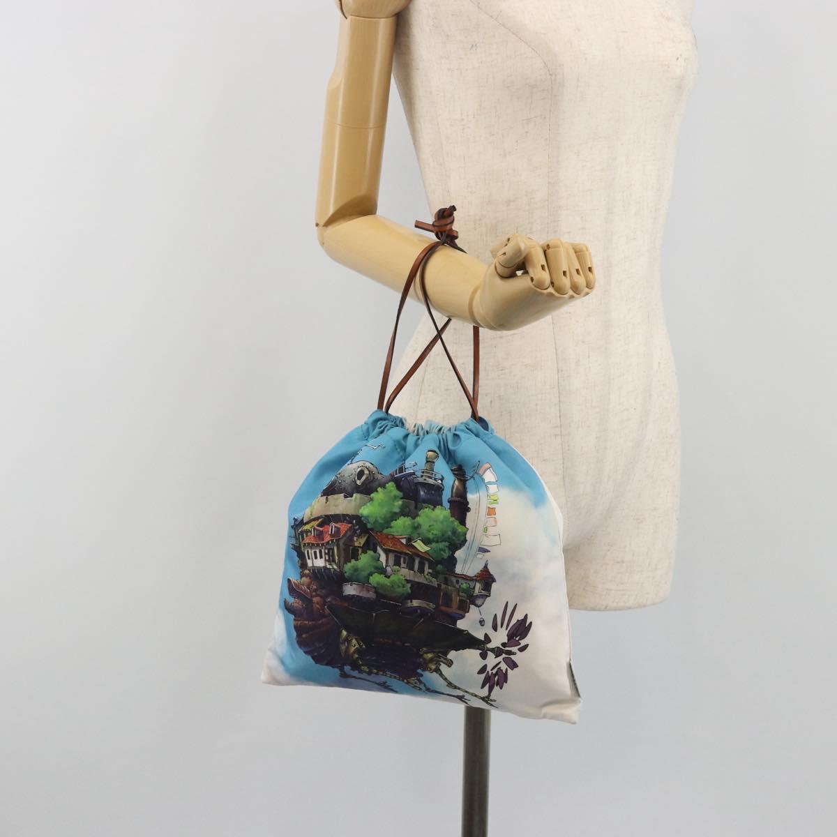 LOEWE Studio Ghibli Howl's Moving Castle Pouch Nylon Blue Auth 167480M