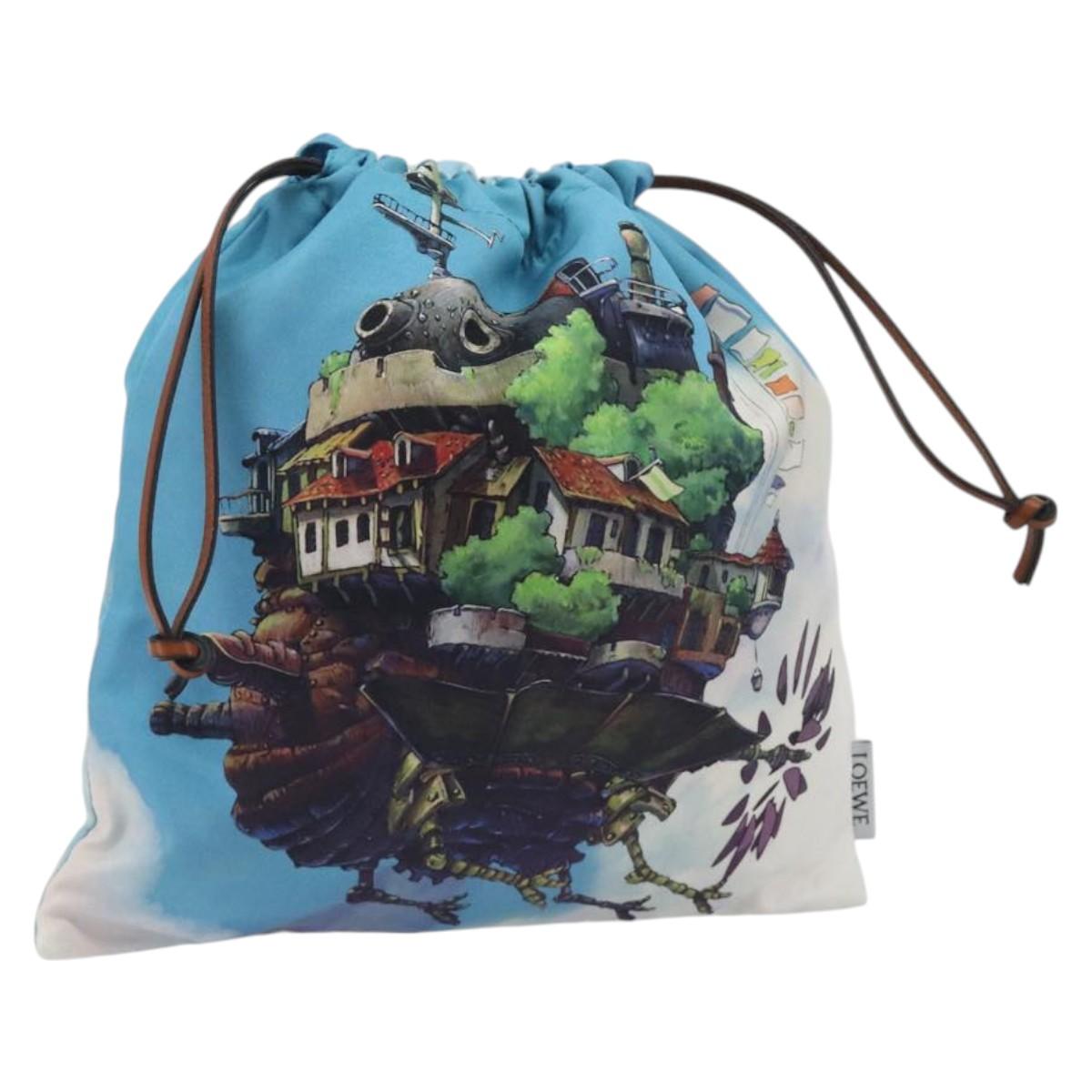 LOEWE Studio Ghibli Howl's Moving Castle Pouch Nylon Blue Auth 167481M