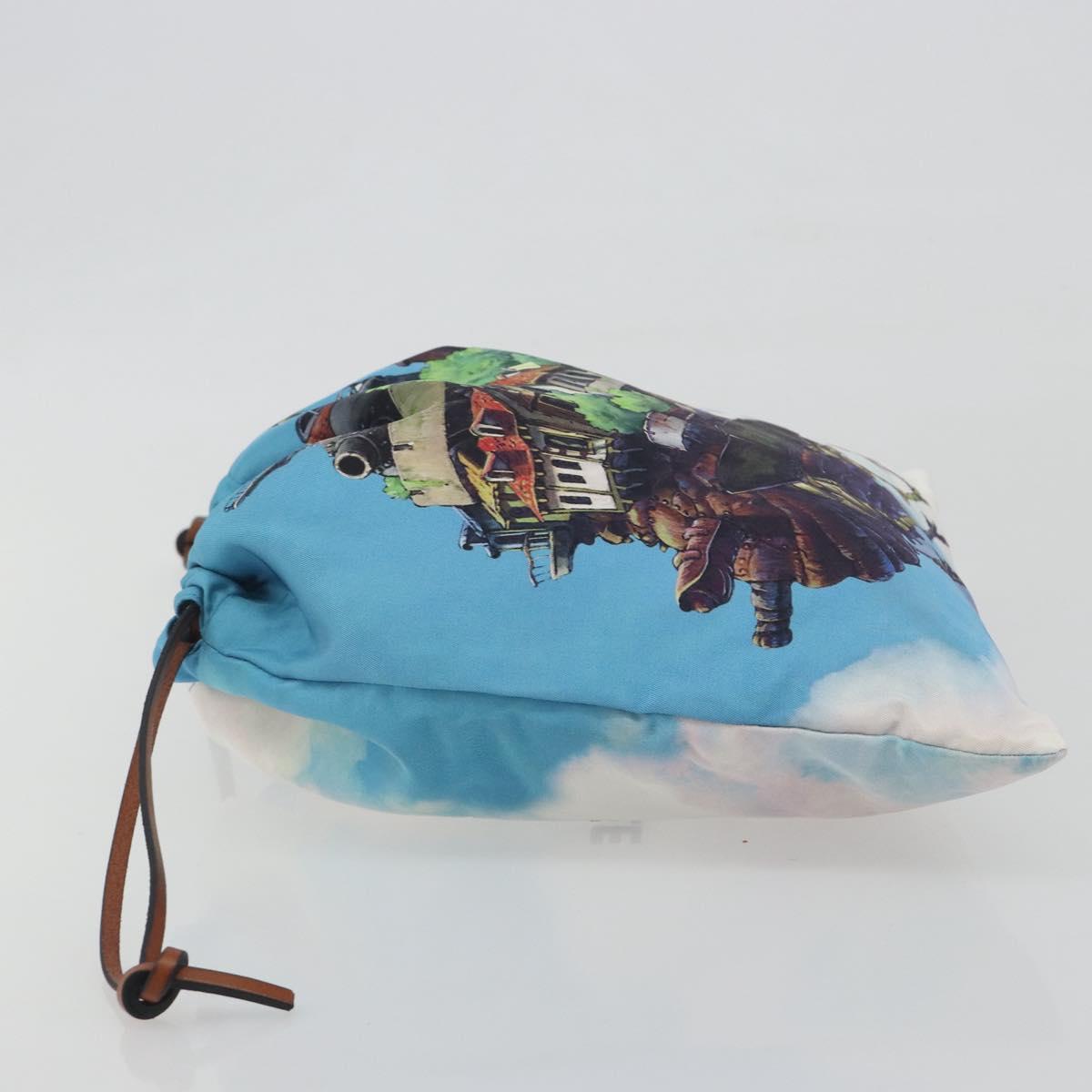 LOEWE Studio Ghibli Howl's Moving Castle Pouch Nylon Blue Auth 167481M