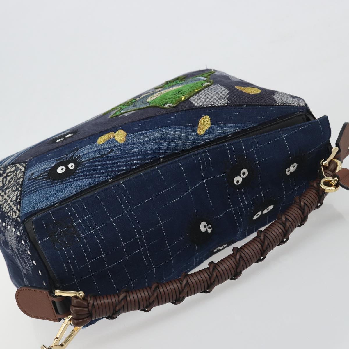 LOEWE x Studio Ghibli Puzzle Bag BORO Blue Frog Soot Sprites Blue Auth 167492SM