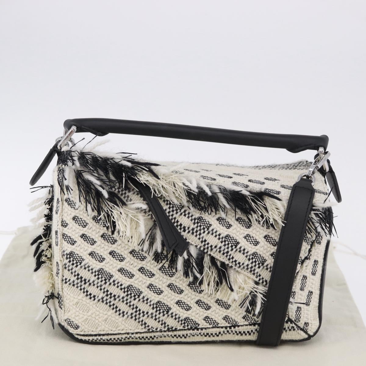 LOEWE AniAlverse Collaboration Puzzle Bag Small Cotton White Auth 167494SM