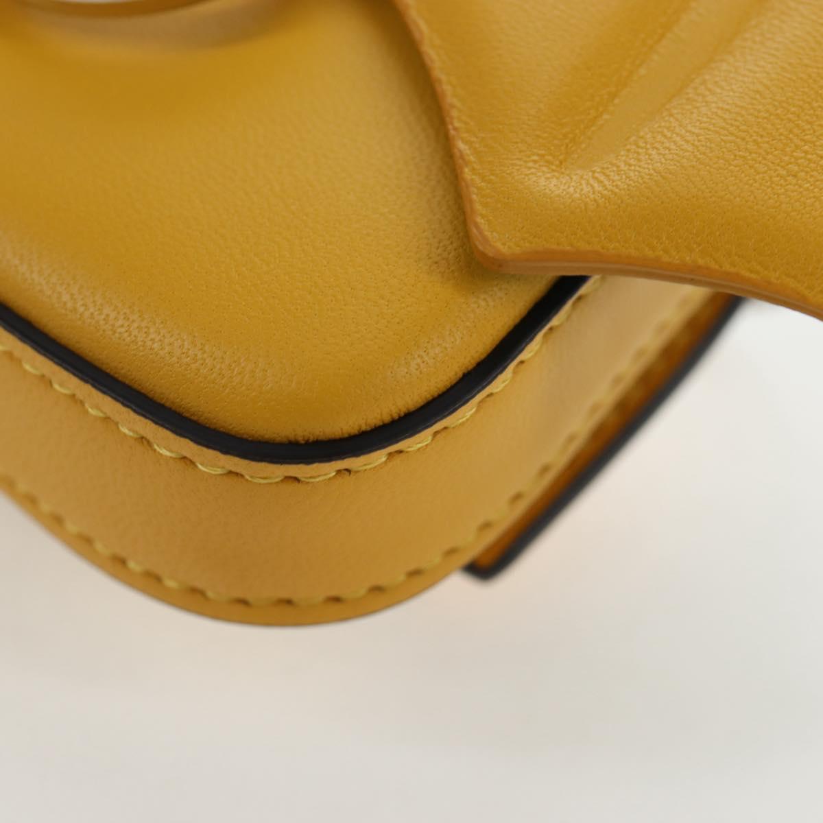 FENDI Dragonite FENDIxFRGMTxPOKÉMON Chain Bag Leather Yellow Auth 167495SM