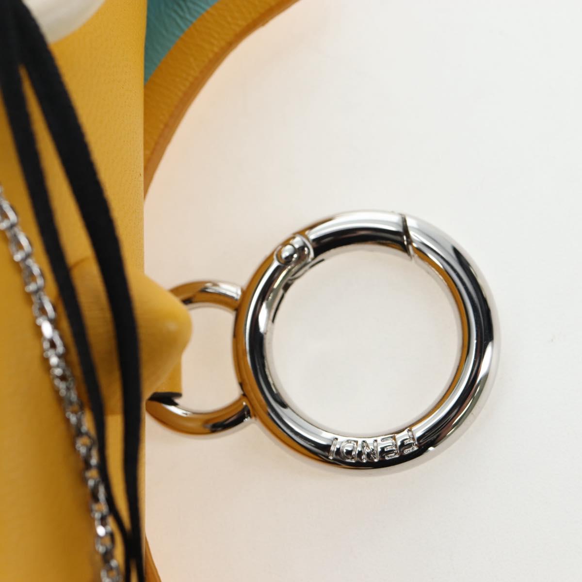 FENDI Dragonite FENDIxFRGMTxPOKÉMON Chain Bag Leather Yellow Auth 167495SM