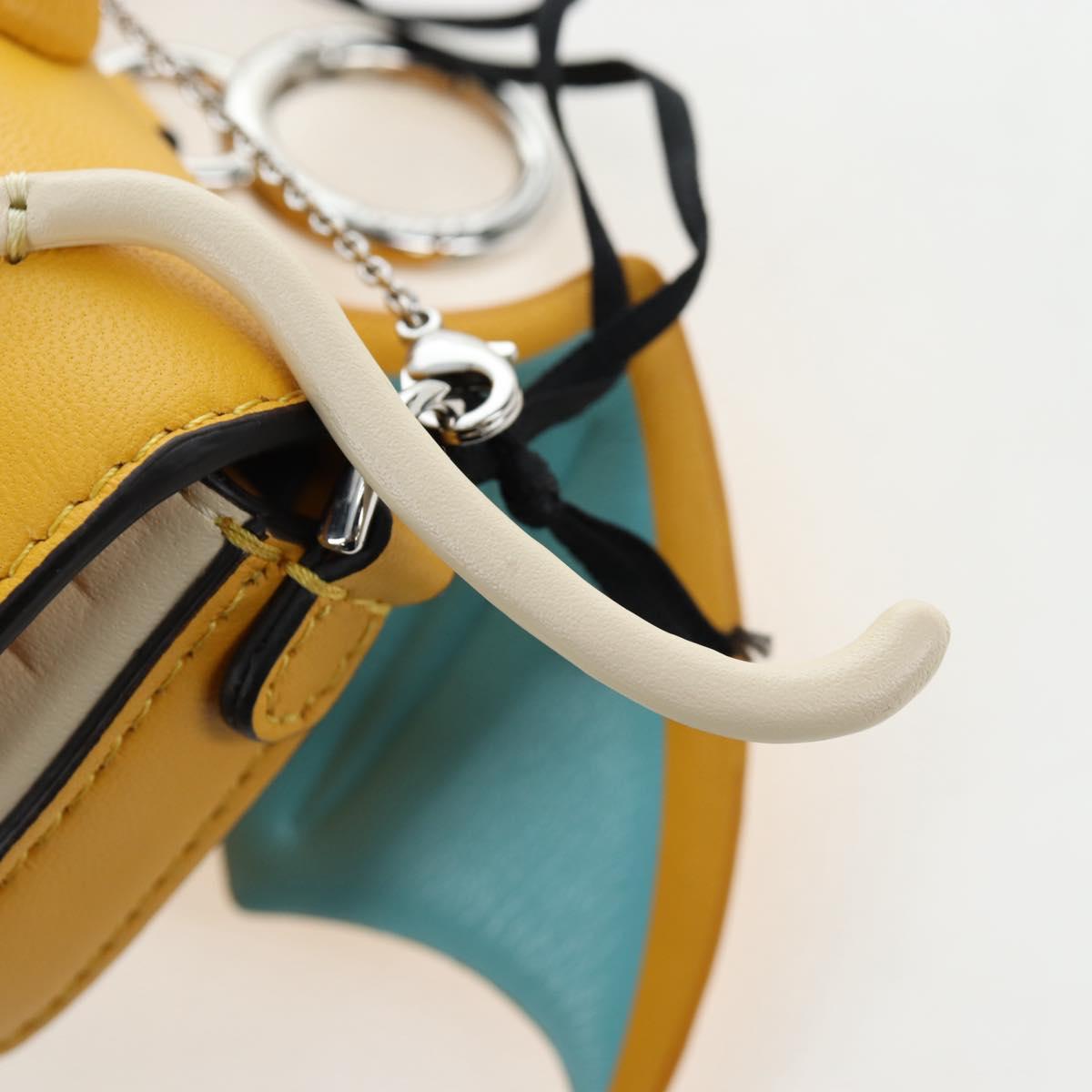 FENDI Dragonite FENDIxFRGMTxPOKÉMON Chain Bag Leather Yellow Auth 167495SM