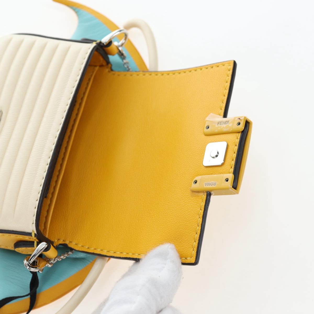 FENDI Dragonite FENDIxFRGMTxPOKÉMON Chain Bag Leather Yellow Auth 167495SM