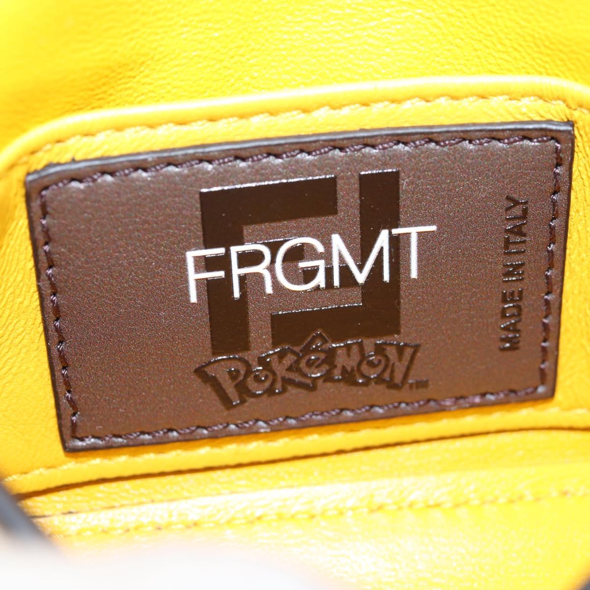 FENDI Dragonite FENDIxFRGMTxPOKÉMON Chain Bag Leather Yellow Auth 167495SM
