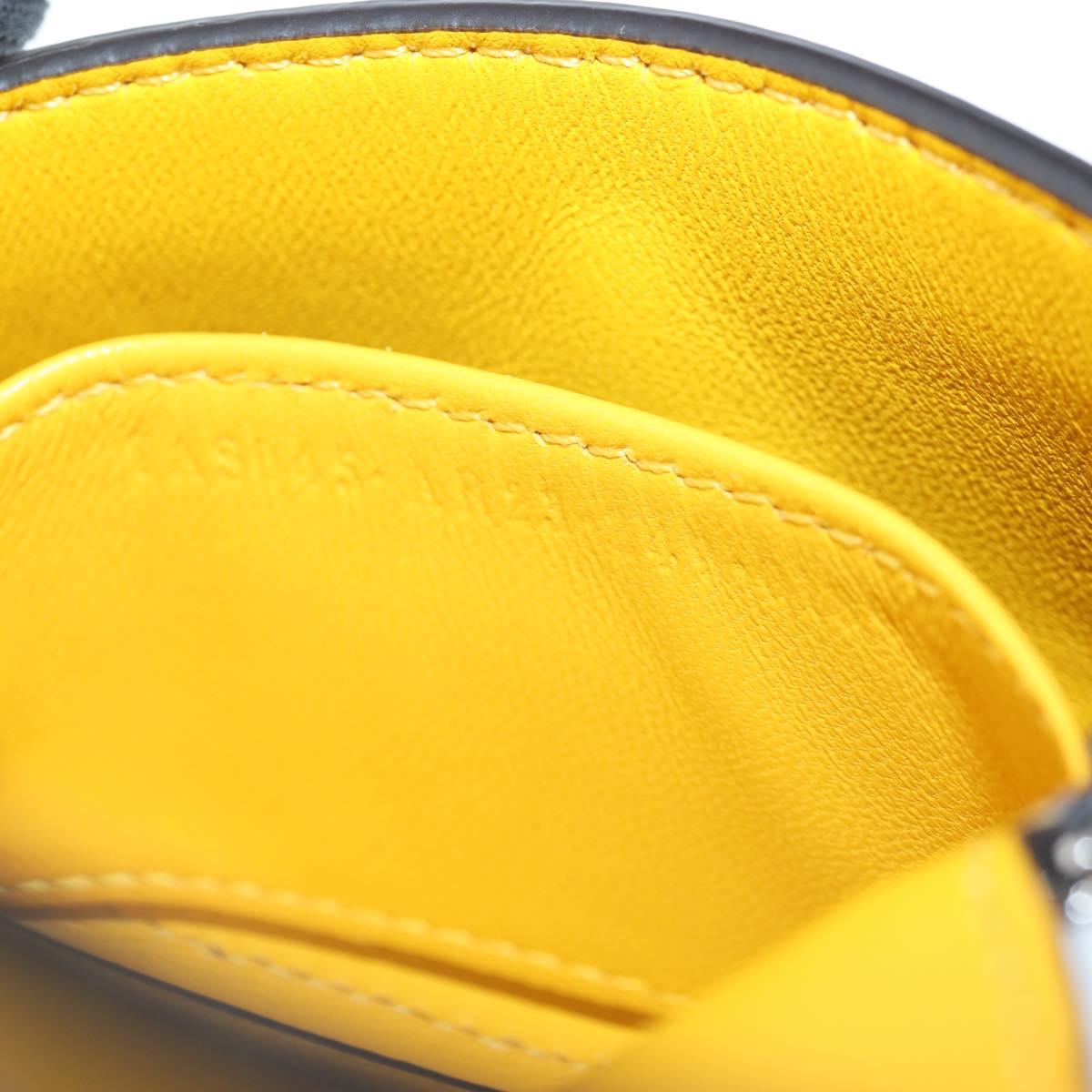 FENDI Dragonite FENDIxFRGMTxPOKÉMON Chain Bag Leather Yellow Auth 167495SM