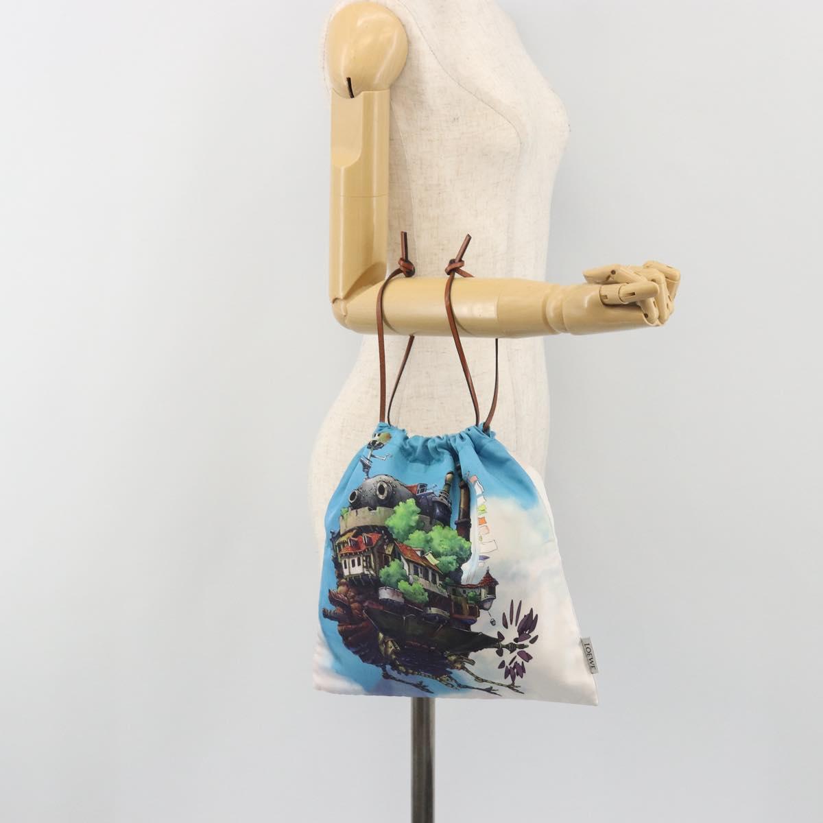 LOEWE Studio Ghibli Howl's Moving Castle Pouch Nylon Blue Auth 167497M