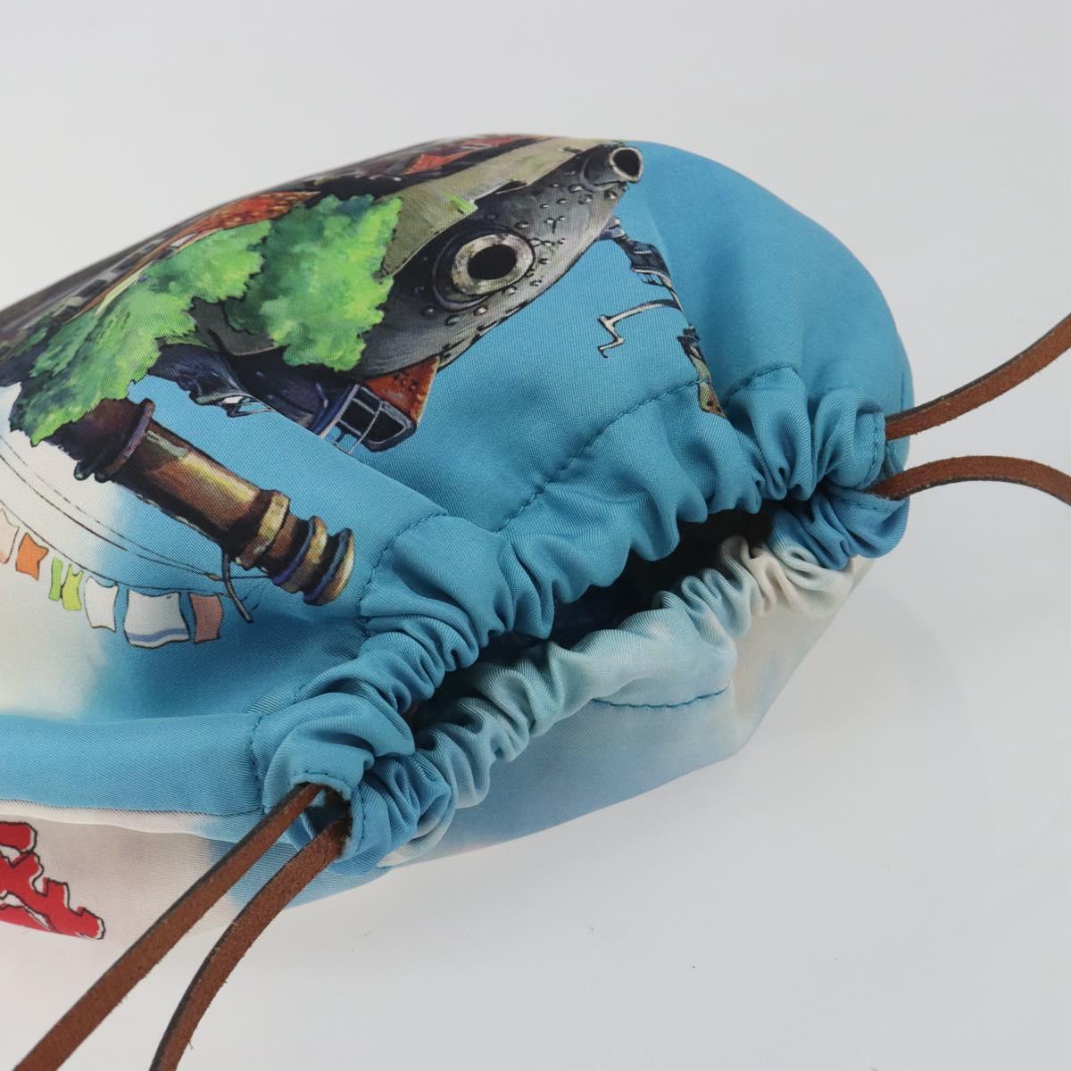 LOEWE Studio Ghibli Howl's Moving Castle Pouch Nylon Blue Auth 167498M