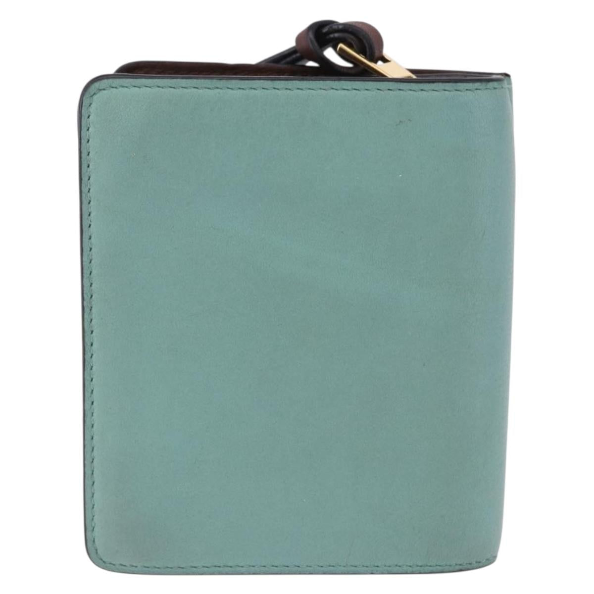 LOEWE LOEWE × Studio Ghibli Suswatari Wallet Leather Green Gold Auth 167501M