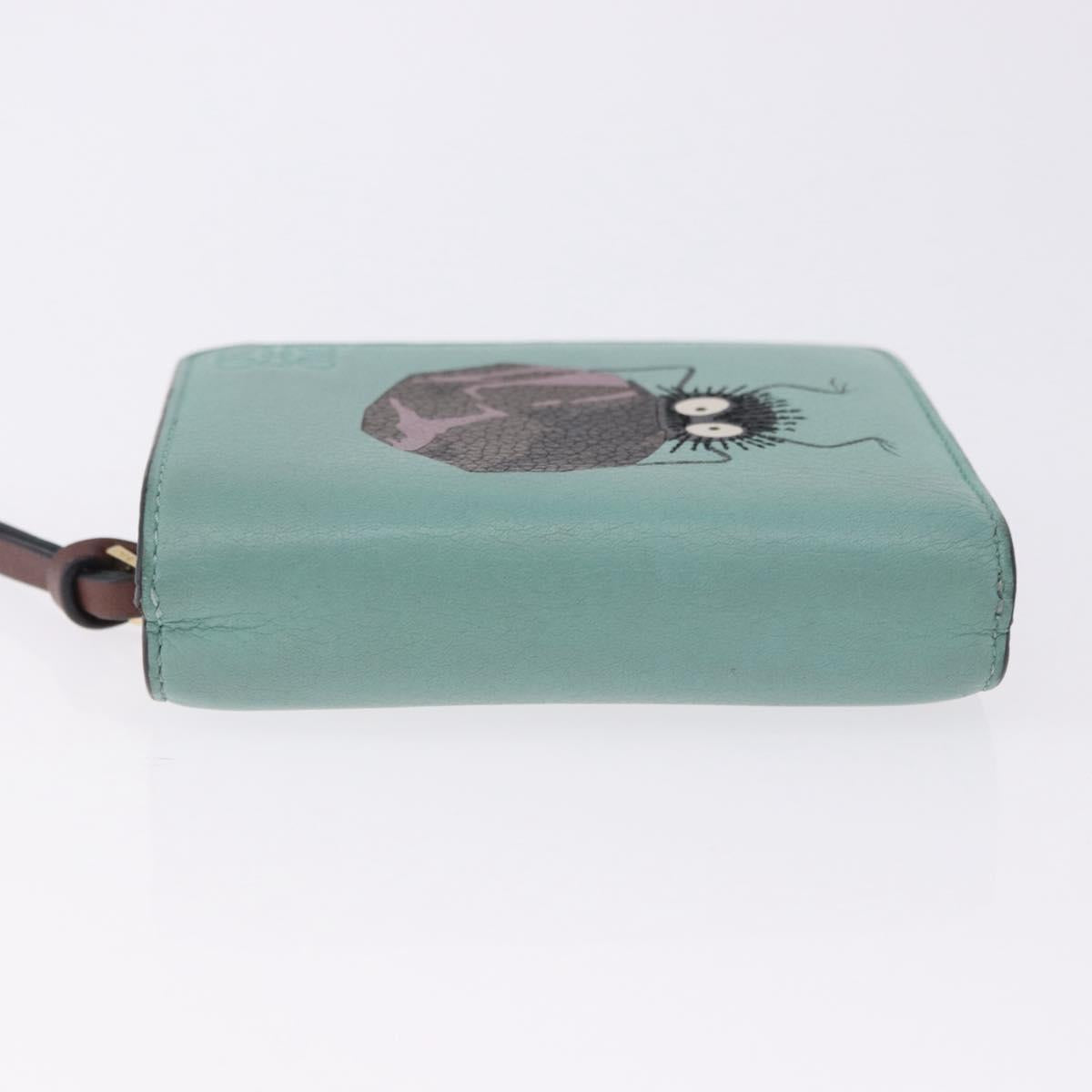 LOEWE LOEWE × Studio Ghibli Suswatari Wallet Leather Green Gold Auth 167501M