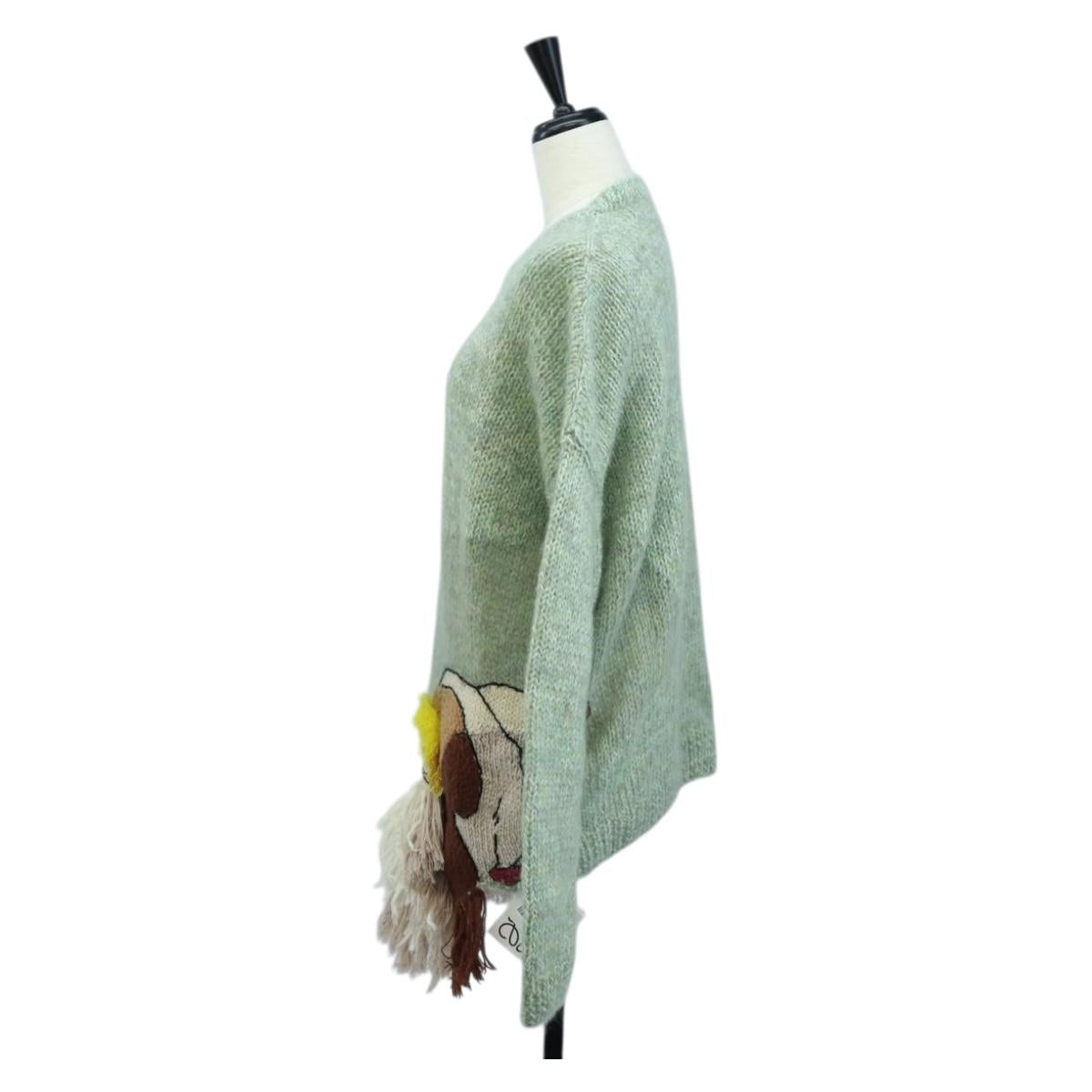 LOEWE LOEWE × Studio Ghibli Embroidered Sweater Hin Wool XS Green Auth 167540SM