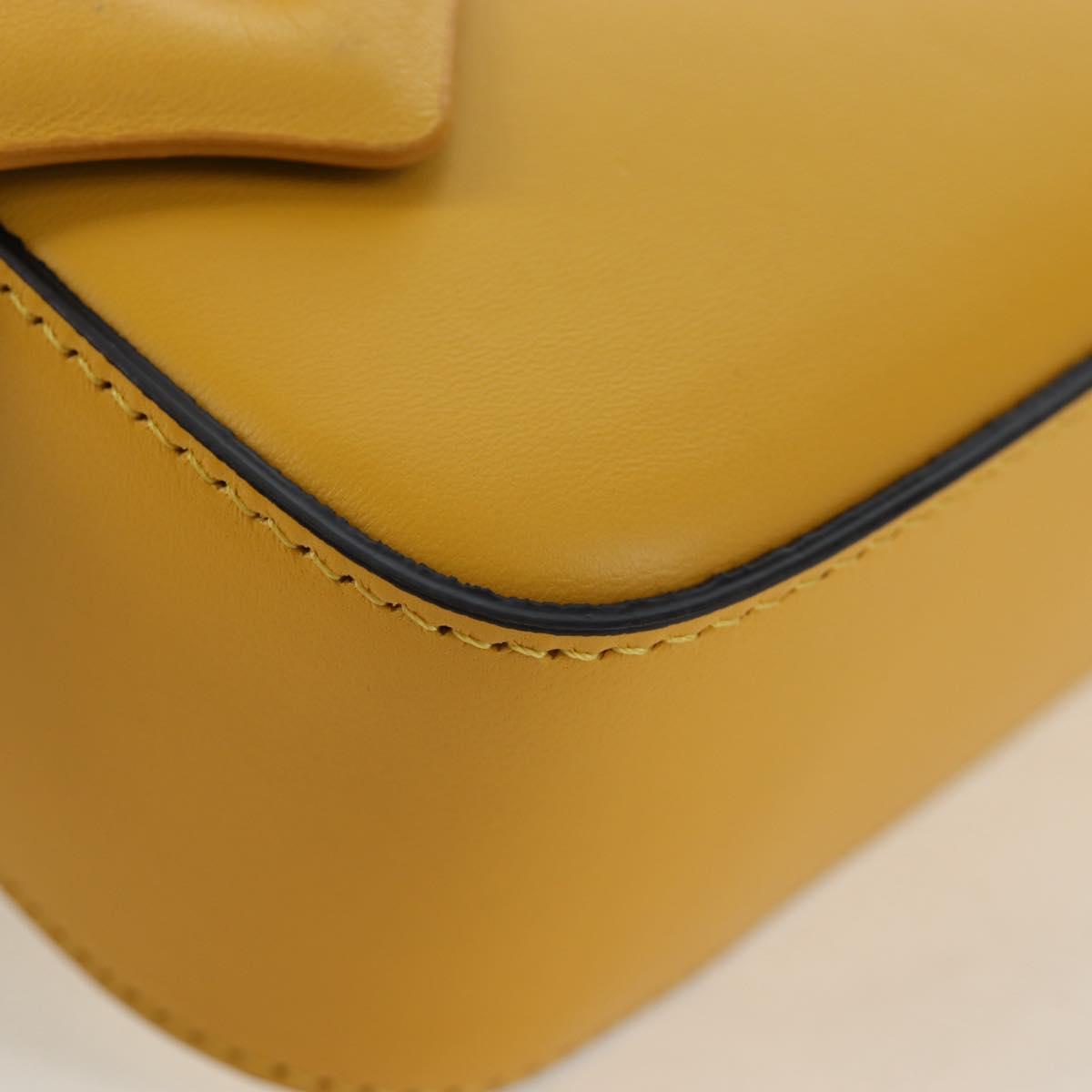 FENDI Dragonite FENDIxFRGMTxPOKÉMON Mamma Baguette Leather Yellow Auth 167542SM