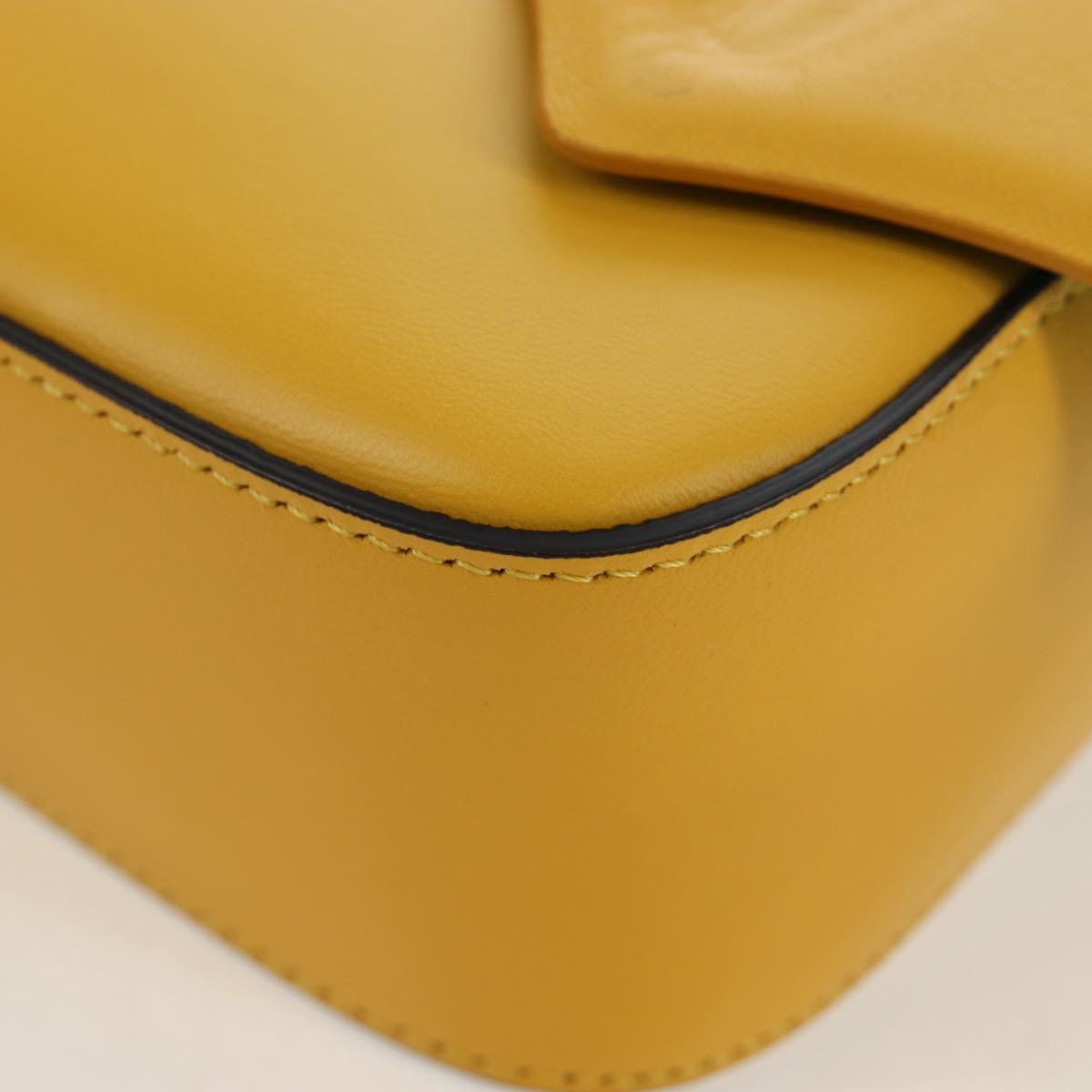 FENDI Dragonite FENDIxFRGMTxPOKÉMON Mamma Baguette Leather Yellow Auth 167542SM