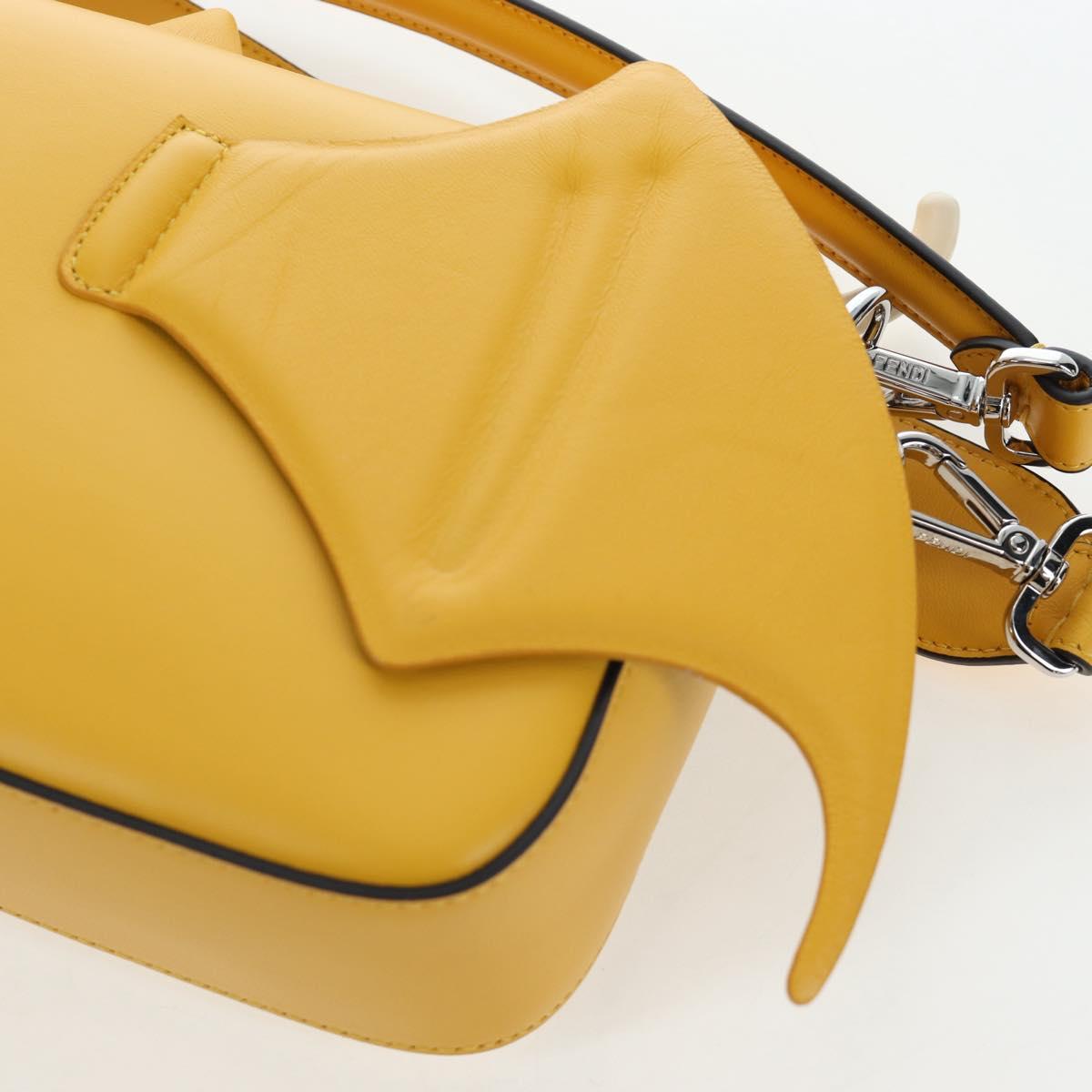 FENDI Dragonite FENDIxFRGMTxPOKÉMON Mamma Baguette Leather Yellow Auth 167542SM