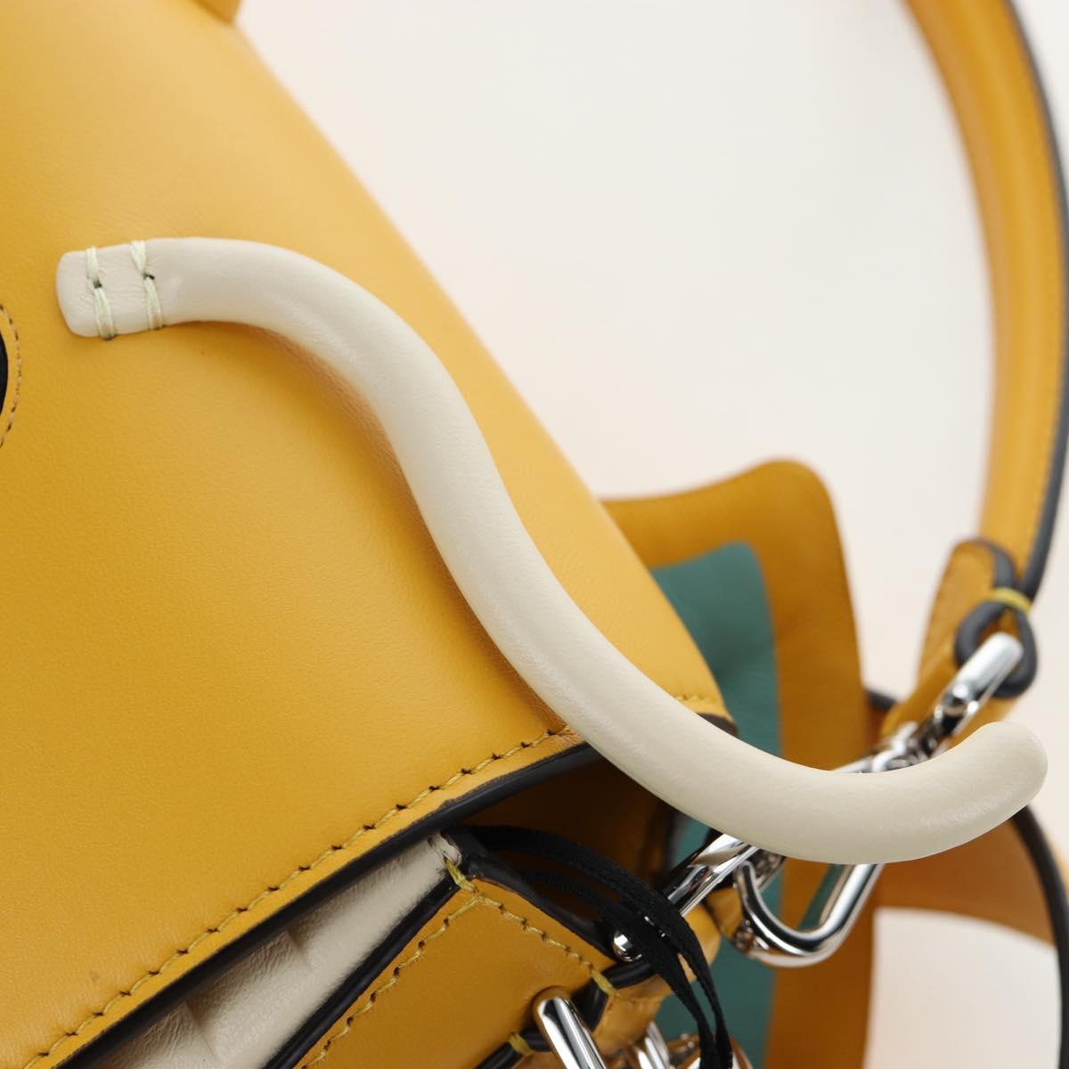 FENDI Dragonite FENDIxFRGMTxPOKÉMON Mamma Baguette Leather Yellow Auth 167542SM