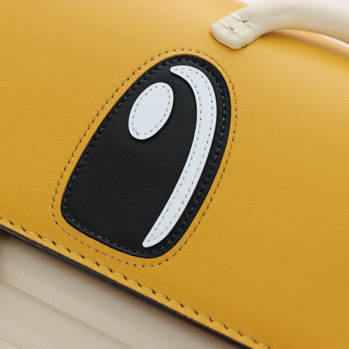 FENDI Dragonite FENDIxFRGMTxPOKÉMON Mamma Baguette Leather Yellow Auth 167542SM