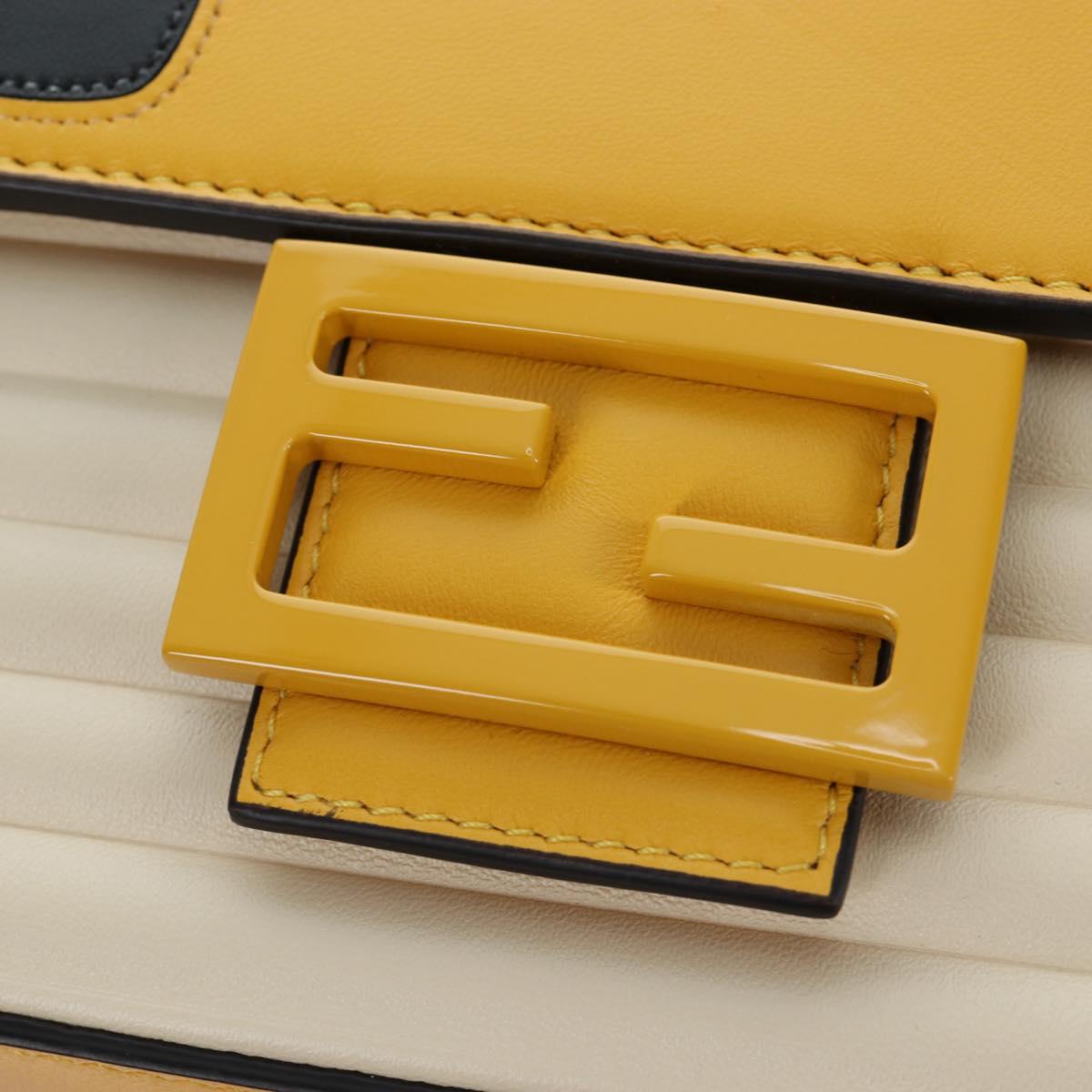 FENDI Dragonite FENDIxFRGMTxPOKÉMON Mamma Baguette Leather Yellow Auth 167542SM
