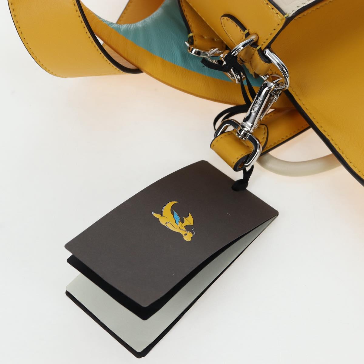 FENDI Dragonite FENDIxFRGMTxPOKÉMON Mamma Baguette Leather Yellow Auth 167542SM