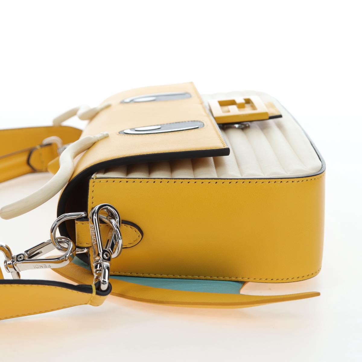 FENDI Dragonite FENDIxFRGMTxPOKÉMON Mamma Baguette Leather Yellow Auth 167542SM