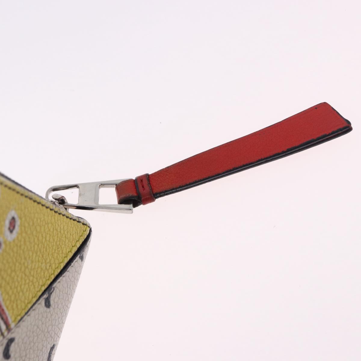 LOEWE Long Wallet Leather Multicolor Silver 261812 Auth 167546A