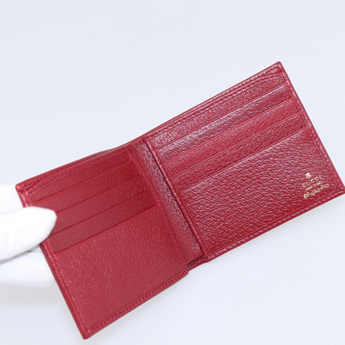 GUCCI x Doraemon Cow Doraemon Wallet Micro GG PVC Beige 654498 Auth 167547SAM