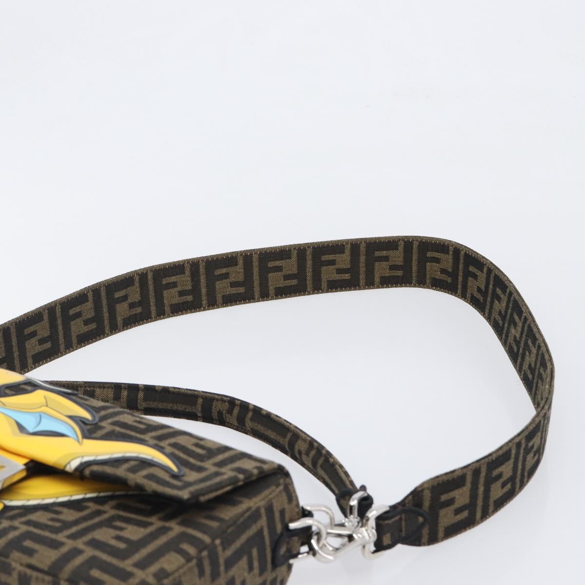 FENDI x FRGMT x POKEMON Mamma Baguette Kairyu Zucca Brown 8BR600 Auth 167552SM