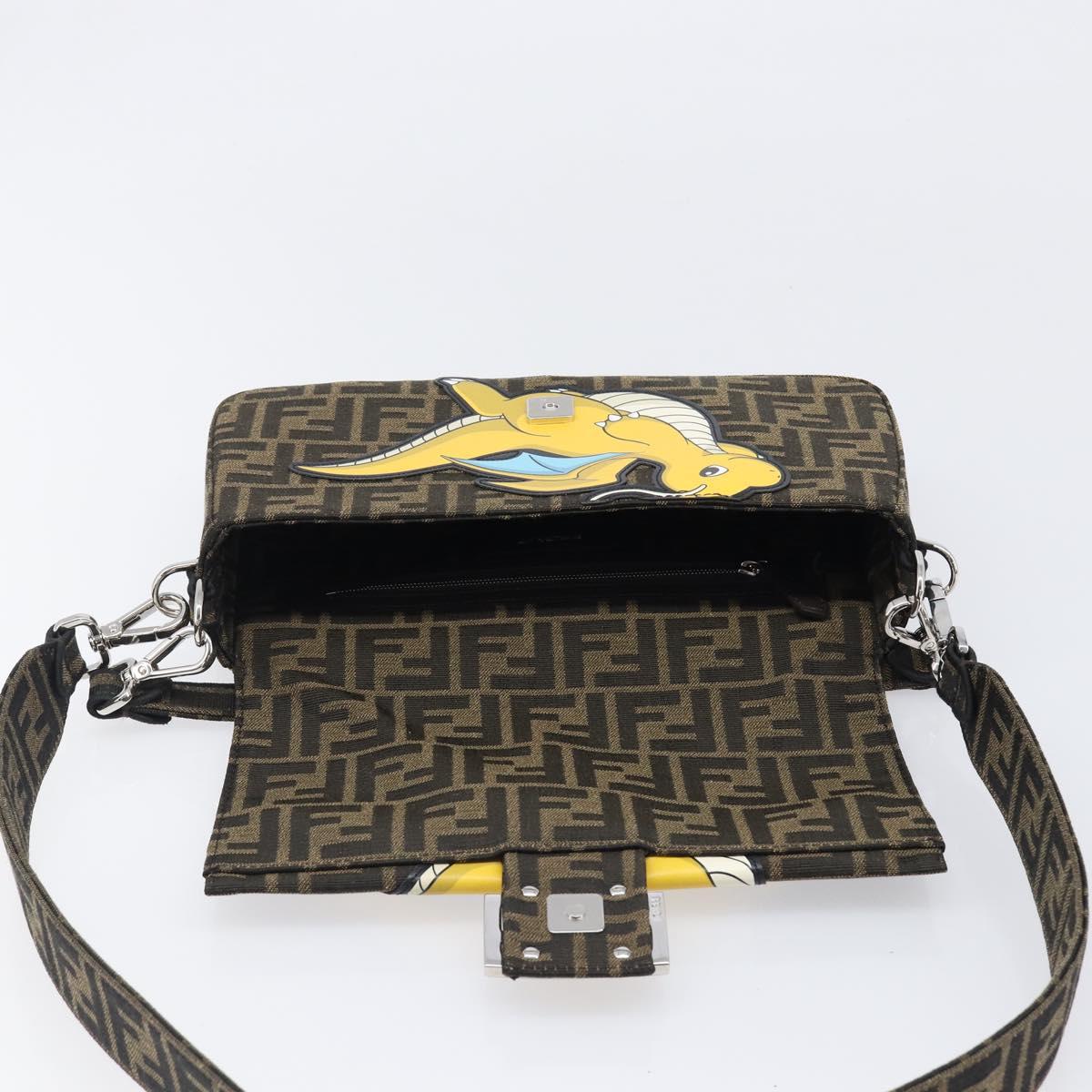 FENDI x FRGMT x POKEMON Mamma Baguette Kairyu Zucca Brown 8BR600 Auth 167552SM