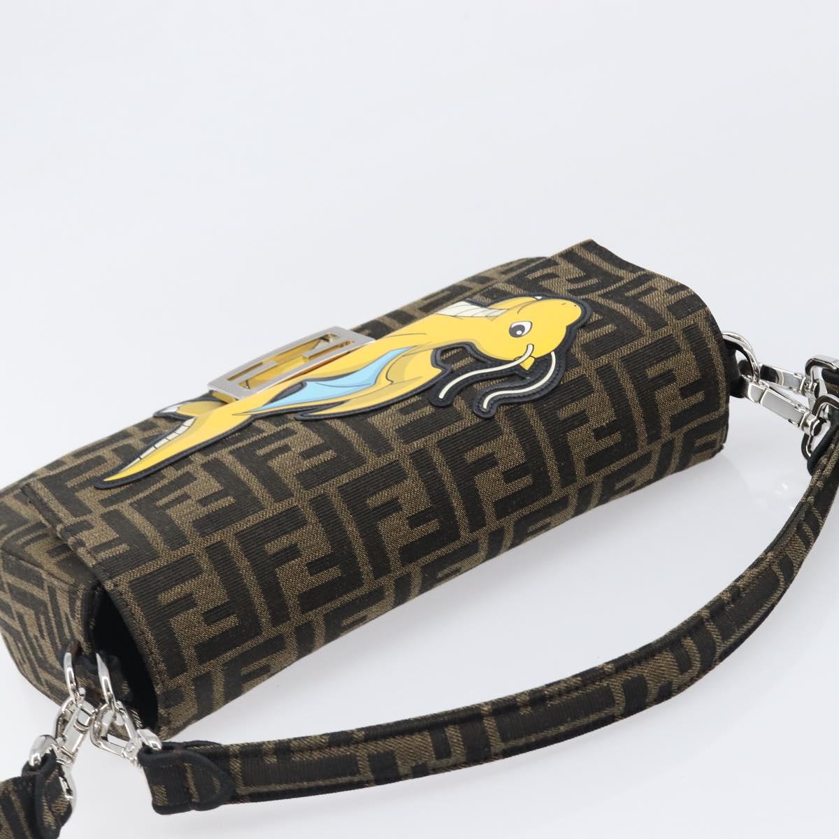 FENDI x FRGMT x POKEMON Mamma Baguette Kairyu Zucca Brown 8BR600 Auth 167552SM