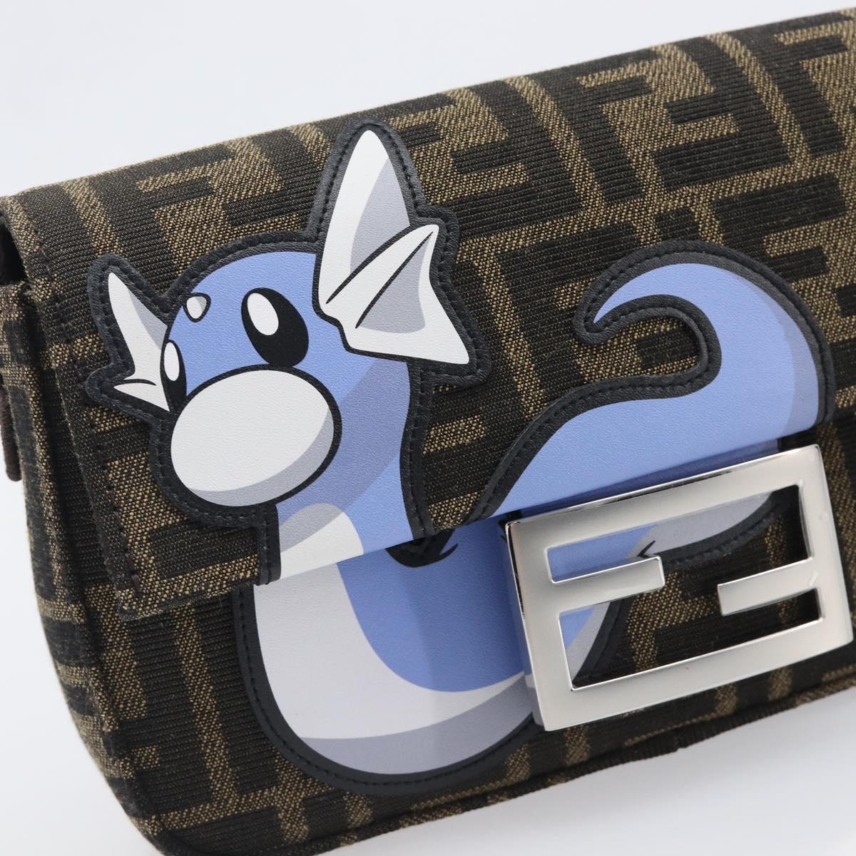 FENDI x FRGMT x POKEMON Mamma Baguette Dratini Zucca Brown 8BS017 Auth 167553SM