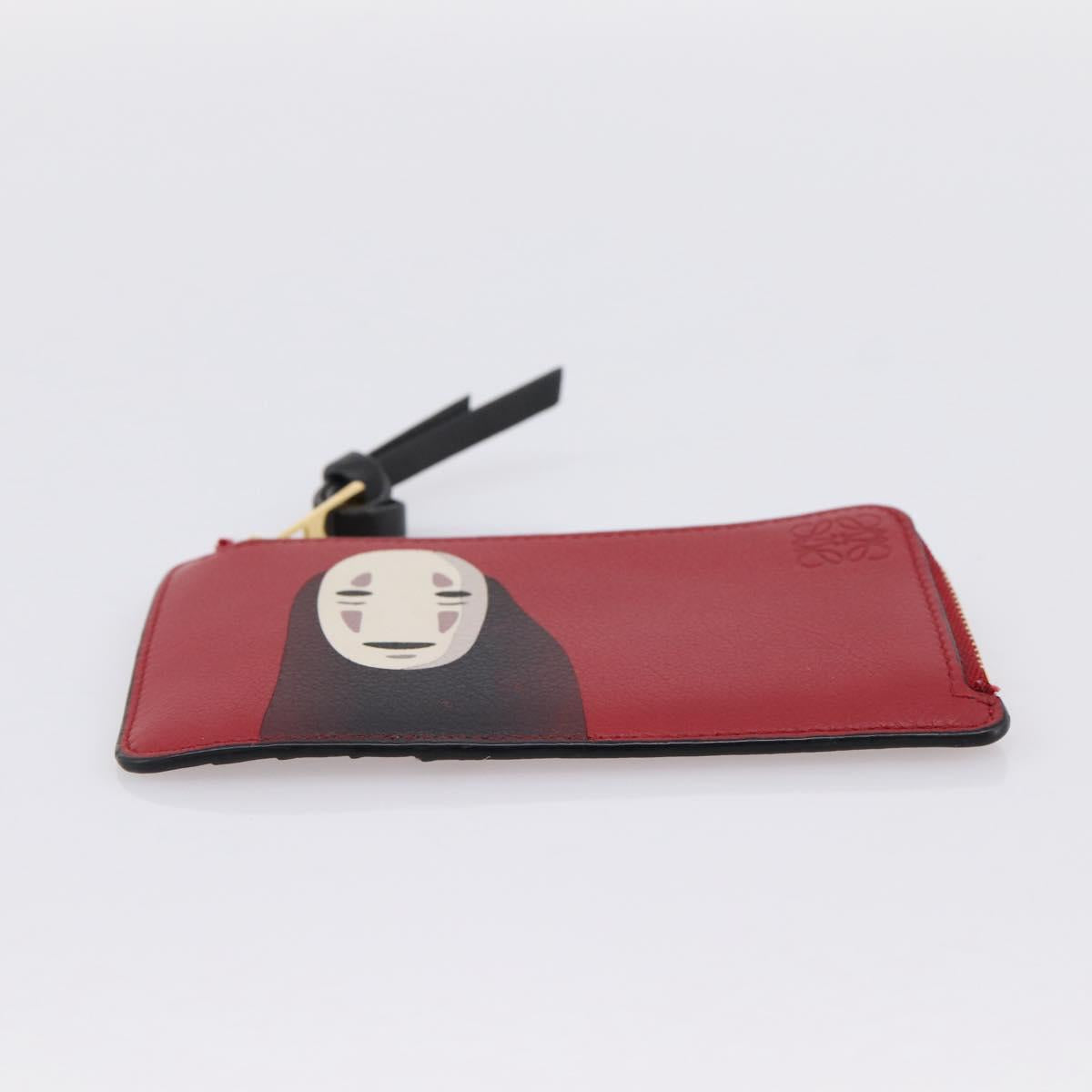 LOEWE x Studio Ghibli Spirited Away No-Face Card Case Leather Red Auth 167558M
