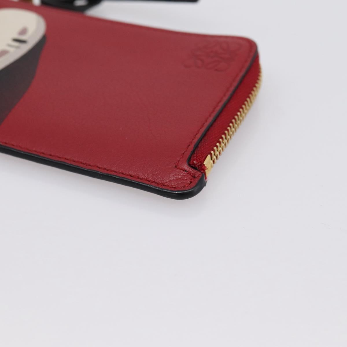 LOEWE x Studio Ghibli Spirited Away No-Face Card Case Leather Red Auth 167558M
