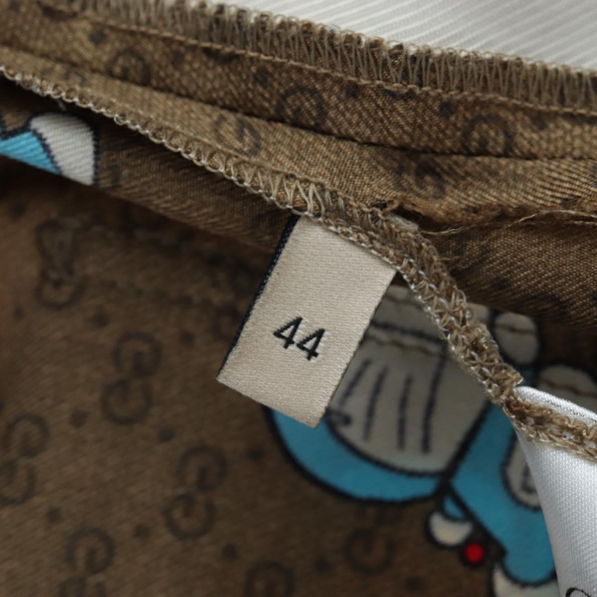 GUCCI x Doraemon Short Pants Silk ""44"" Brown Blue Auth 167559SAM