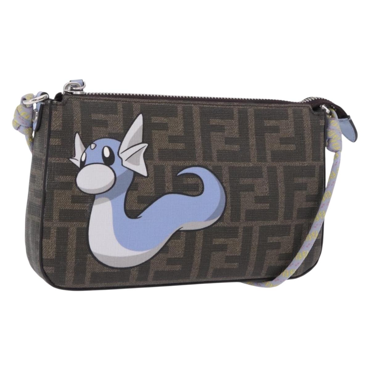 FENDI x FRGMT x POKEMON Dratini Shoulder Bag PVC Brown 8BS073 Auth 167561SM