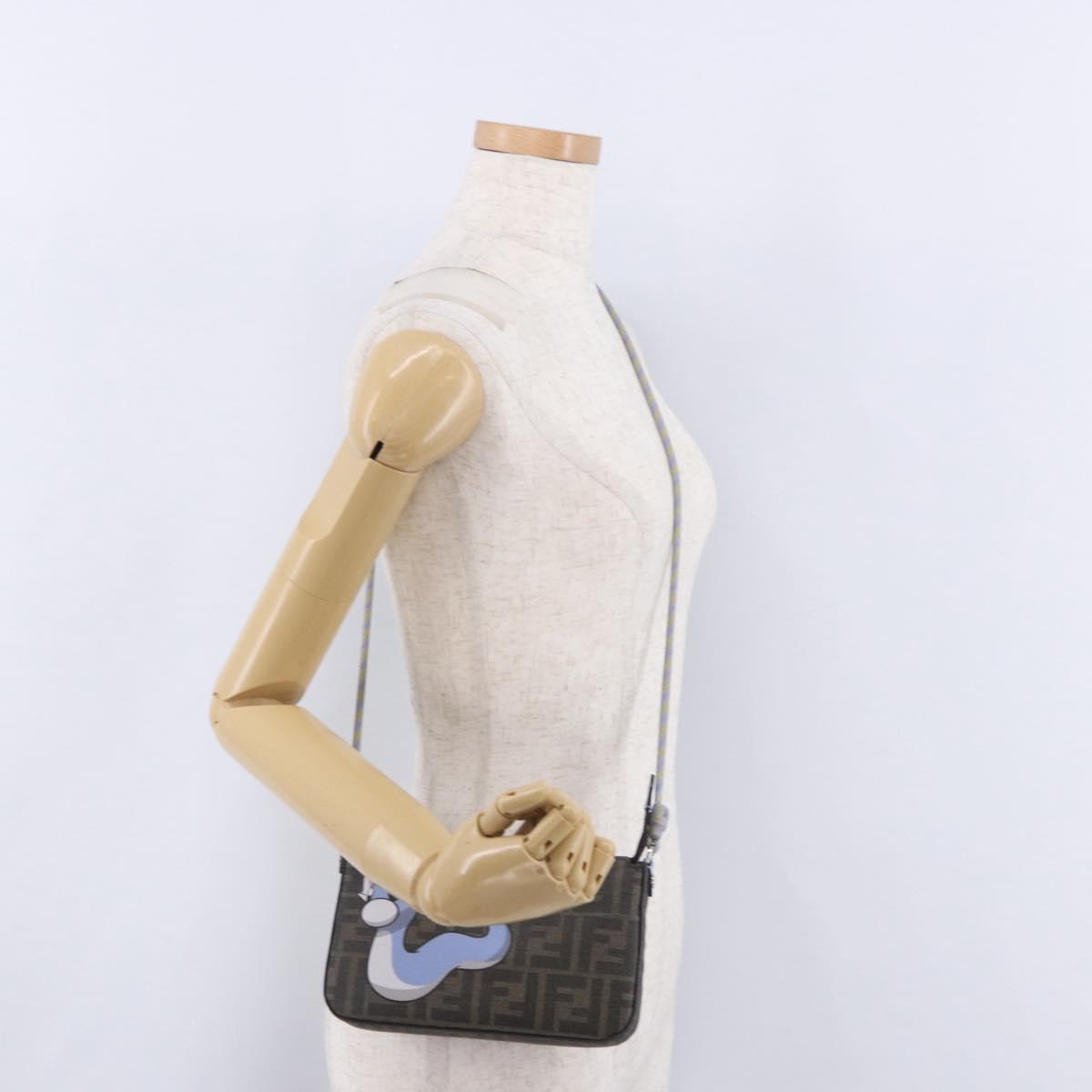 FENDI x FRGMT x POKEMON Dratini Shoulder Bag PVC Brown 8BS073 Auth 167561SM
