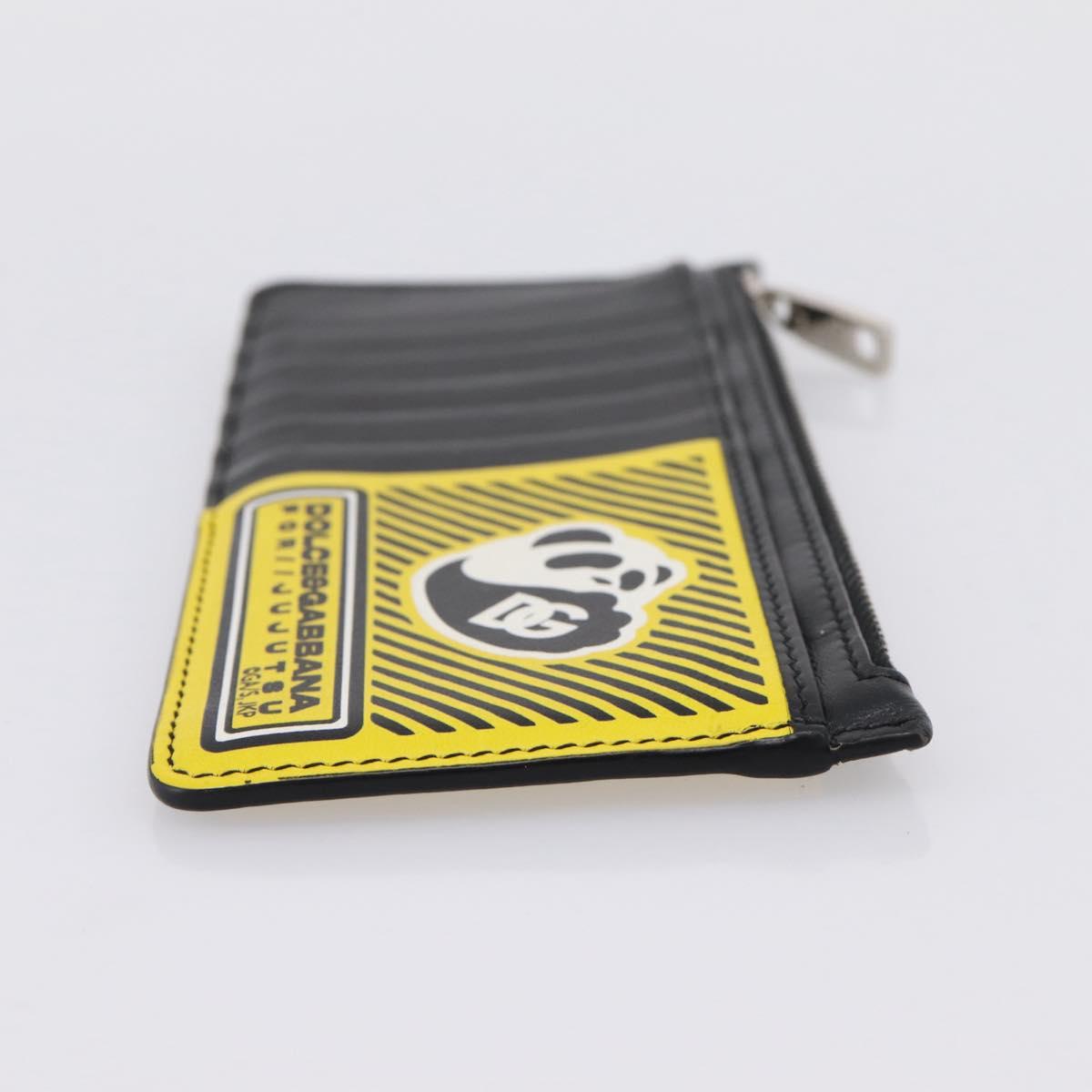 DOLCE&GABBANA × Jujutsu Kaisen Panda Card Case Leather Black Yellow Auth 167563M