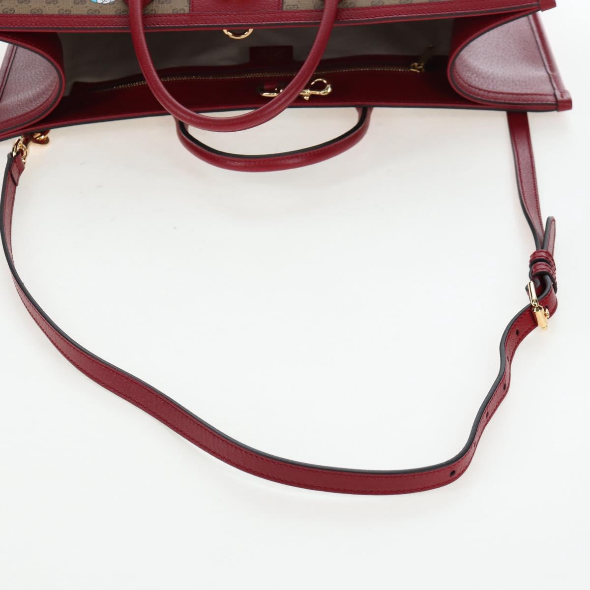 GUCCI x Doraemon Micro GG Hand Bag PVC 2way Brown Gold Tone 653952 Auth 167569SM