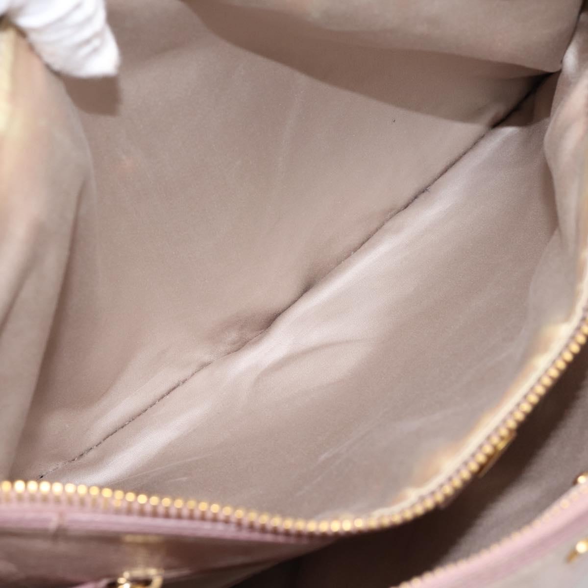 Miu Miu Hand Bag Leather 2way Pink Gold Tone Auth 167571A