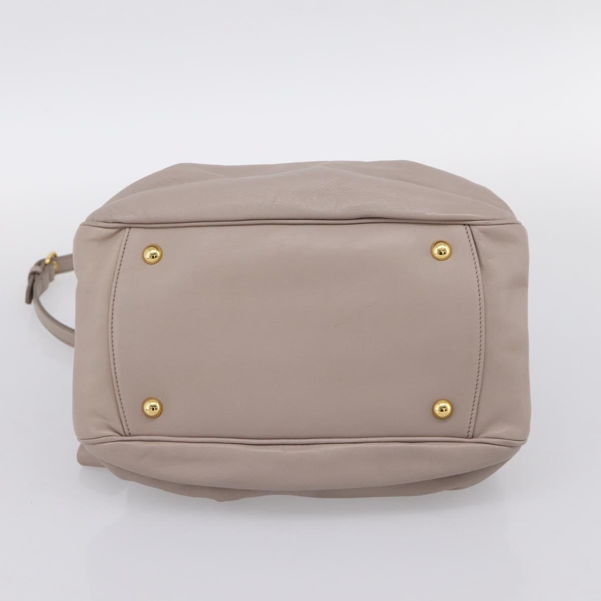 Miu Miu Hand Bag Leather 2way Gray Gold Tone Auth 167574V