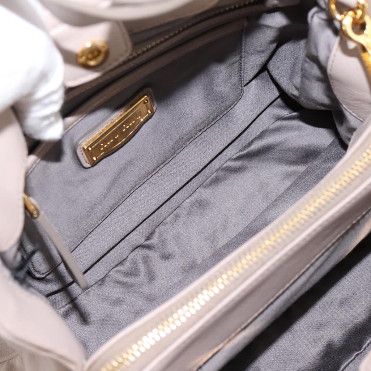 Miu Miu Hand Bag Leather 2way Gray Gold Tone Auth 167574V