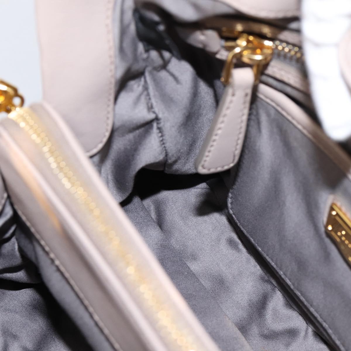 Miu Miu Hand Bag Leather 2way Gray Gold Tone Auth 167574V