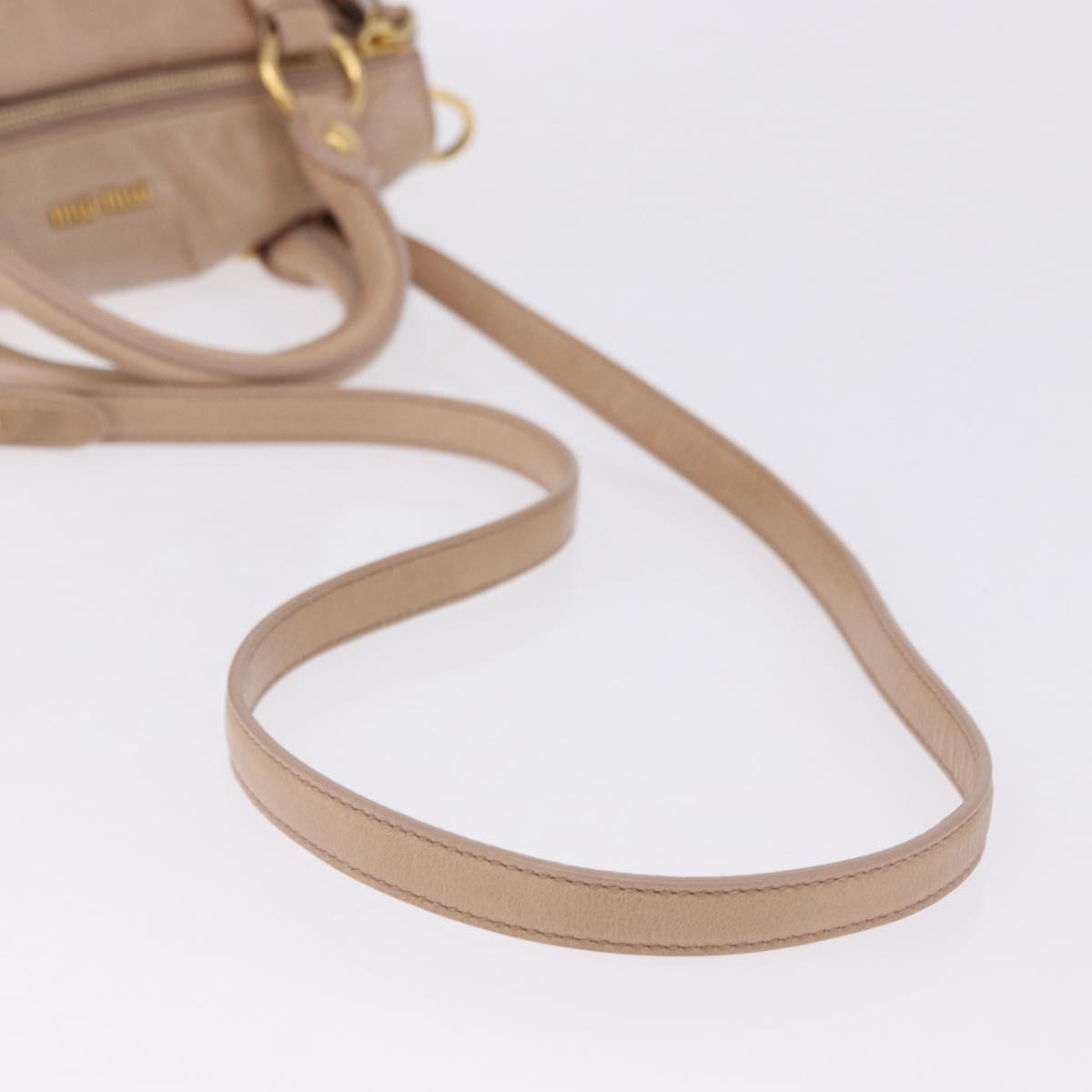 Miu Miu Hand Bag Leather 2way Pink Gold Tone Auth 167577V