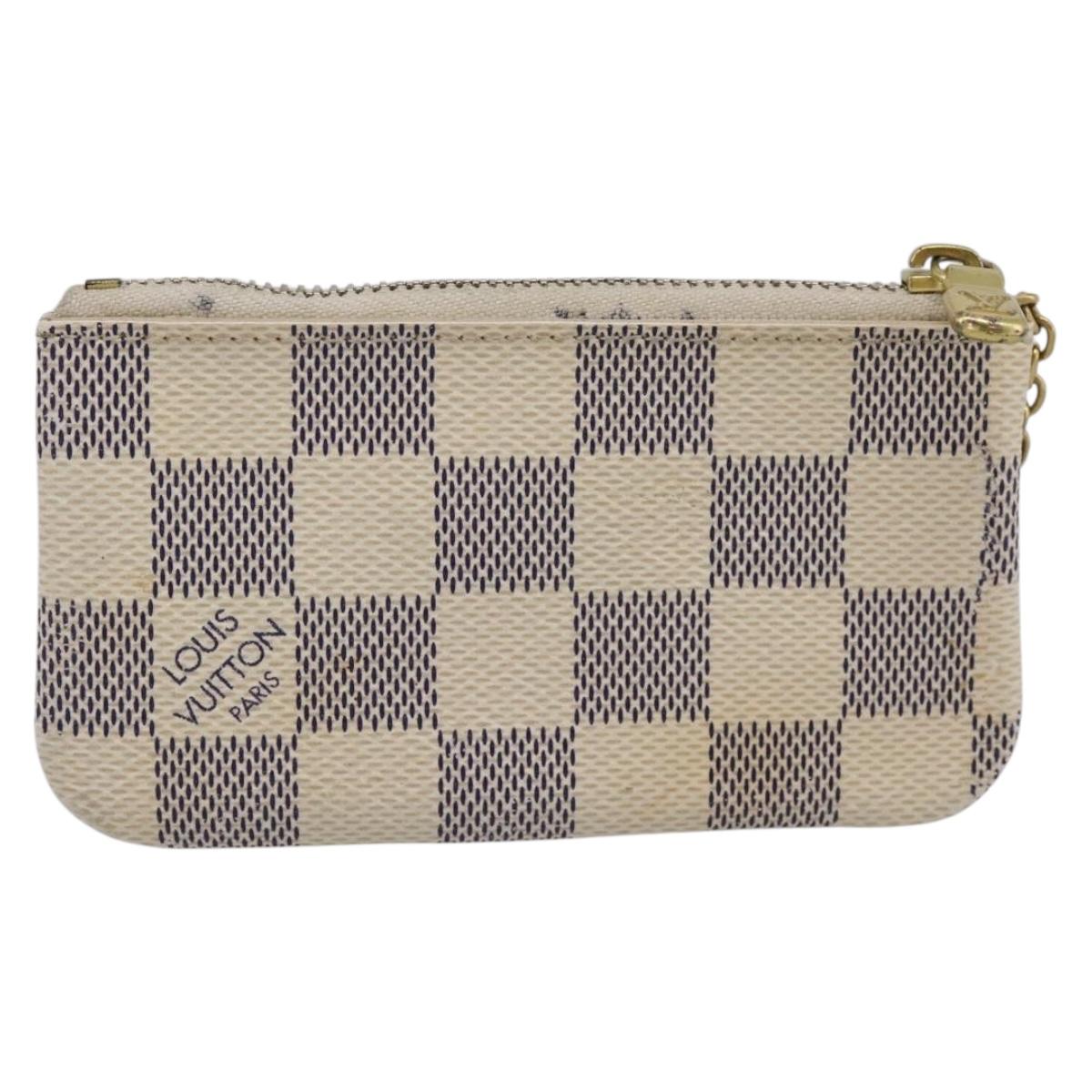 LOUIS VUITTON Damier Azur Pochette Cles Coin Purse N62659 LV Auth 167583