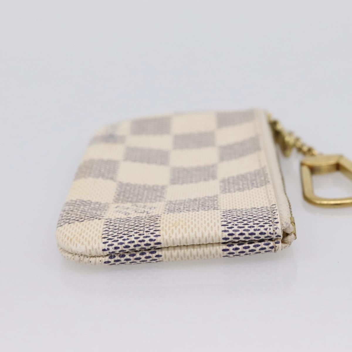LOUIS VUITTON Damier Azur Pochette Cles Coin Purse N62659 LV Auth 167583