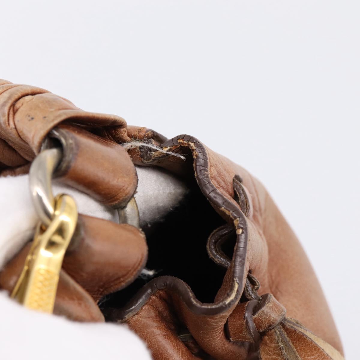 Miu Miu Hand Bag Leather 2way Brown Gold Tone Auth 167587V