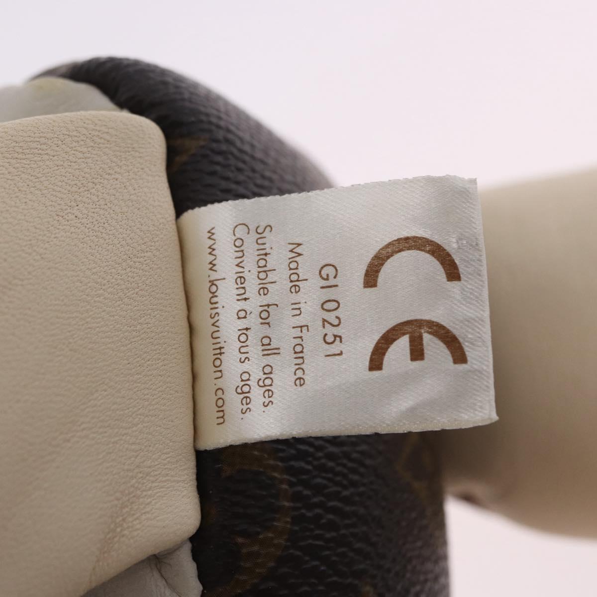 LOUIS VUITTON Monogram Dudu Oscar Stuffed Dog Leather Beige GI0251 Auth 167589A