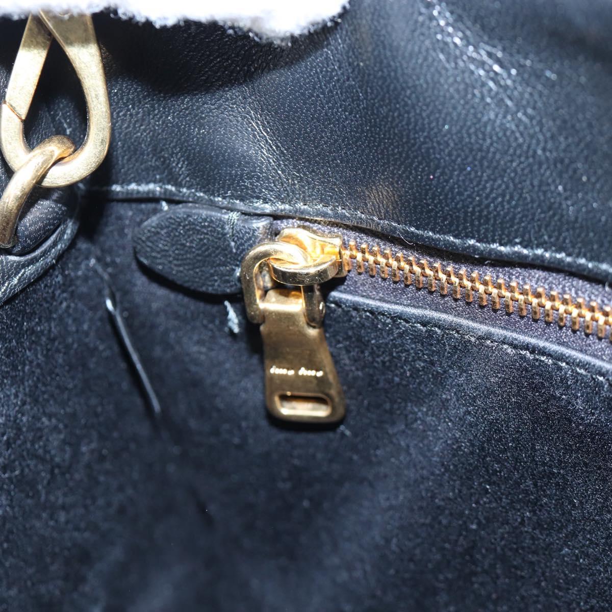 Miu Miu Matelasse Hand Bag Leather 2way Black Gold Tone Auth 167593SAM