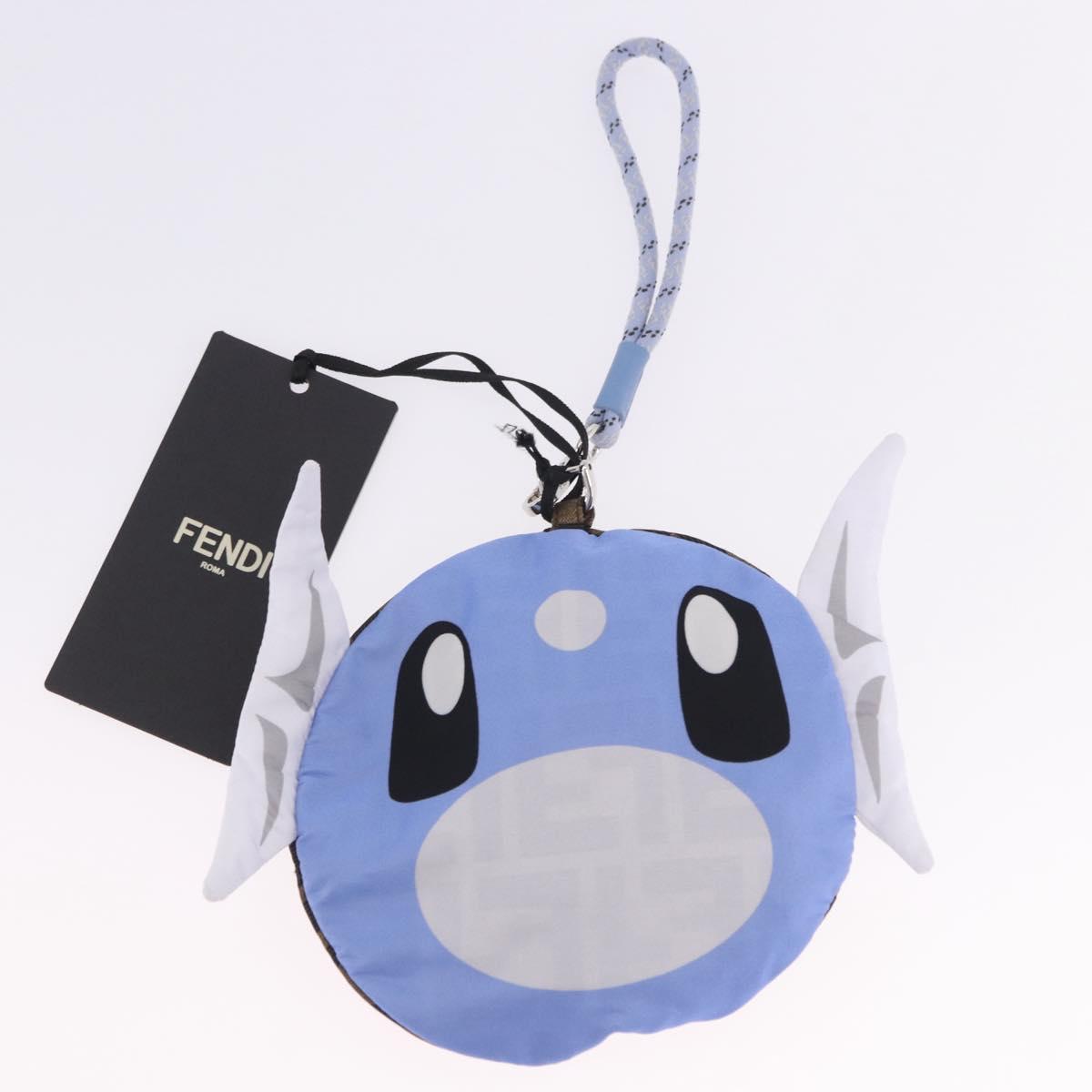 FENDI x FRGMT x POKEMON Bucket Hat Zucca Nylon Brown Blue Auth 167597SM