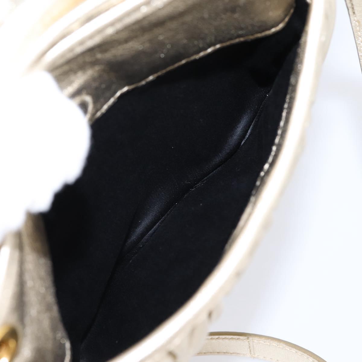 Miu Miu Matelasse Hand Bag Leather 2way Champagne Gold Gold Tone Auth 167599SAM
